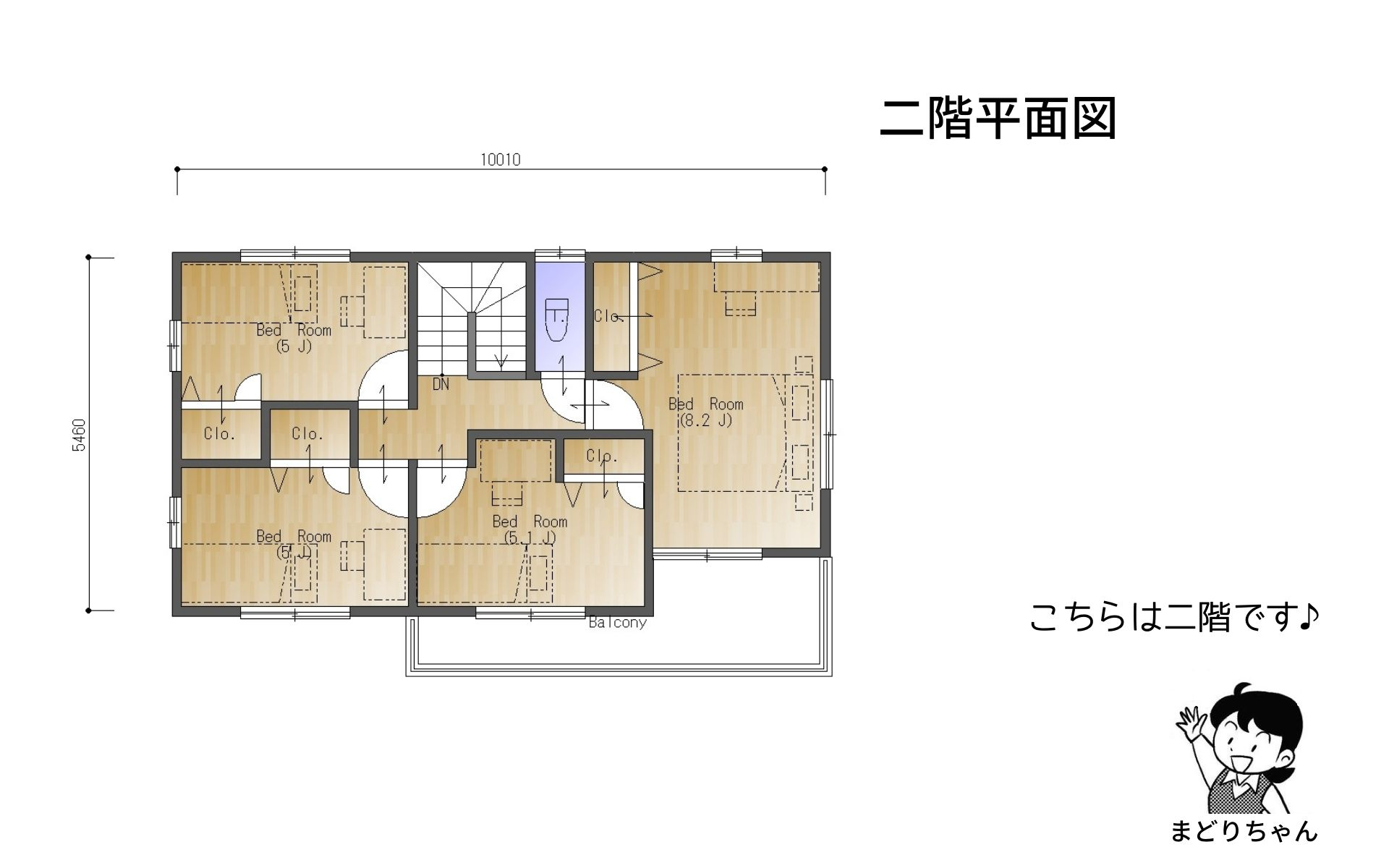 南玄関 10.01m×5.46m の間取り No.4｜まどりちゃんの「VR
